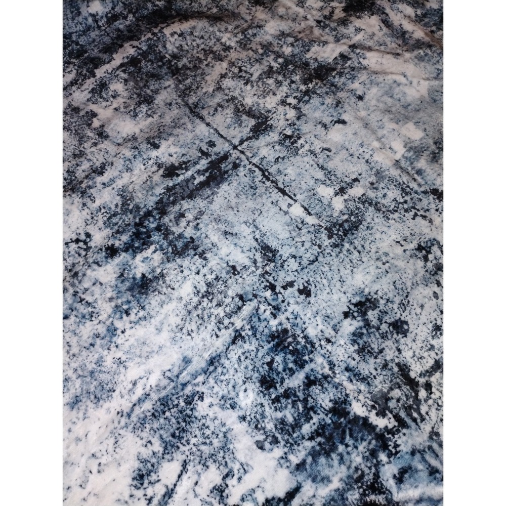 World Rug Gallery Distressed Abstract Blue Wool Area Rug 12x15 Hand-Tufted